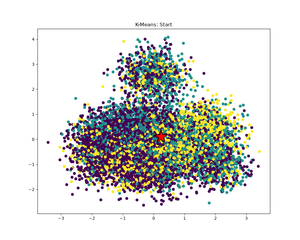 Initial cluster assignments and centroids